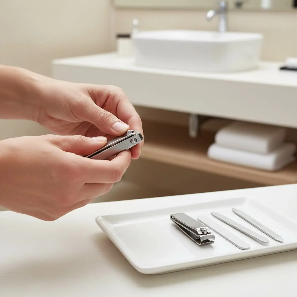 Close-up of a high-quality Japanese nail clipper
